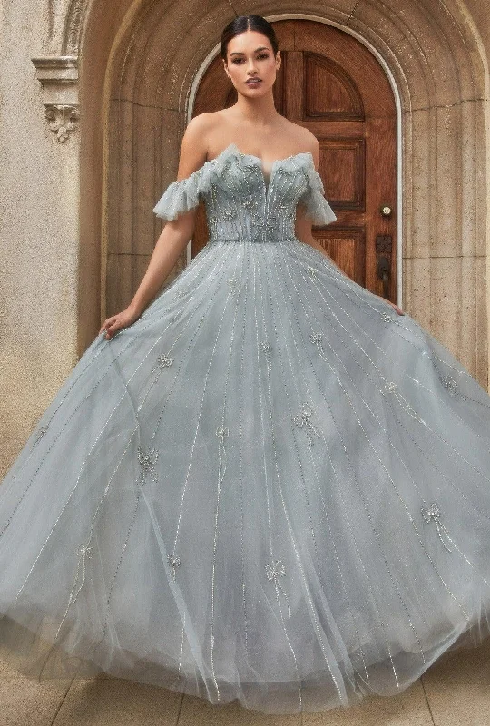 Modern Tulle Dress Andrea & Leo A1092 Off Shoulder Sheer Prom Gown