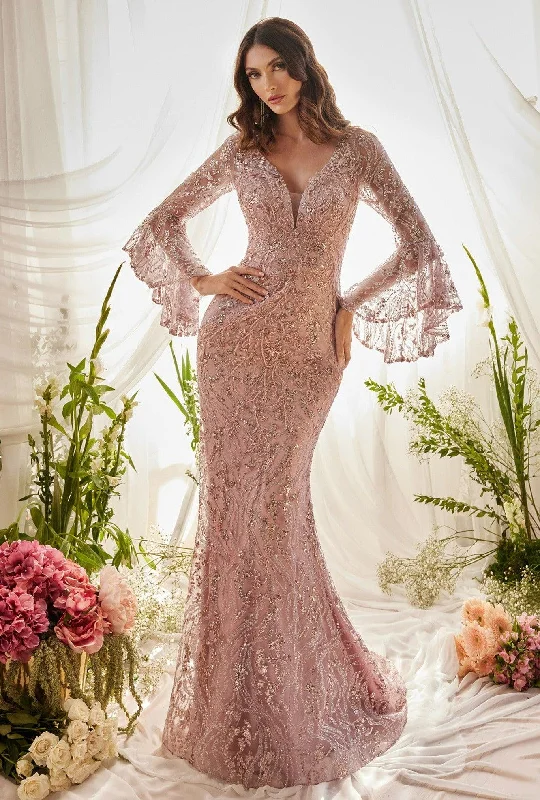 Statement Chiffon Dress Andrea & Leo A1120 Long Sleeve Mermaid Formal Gown