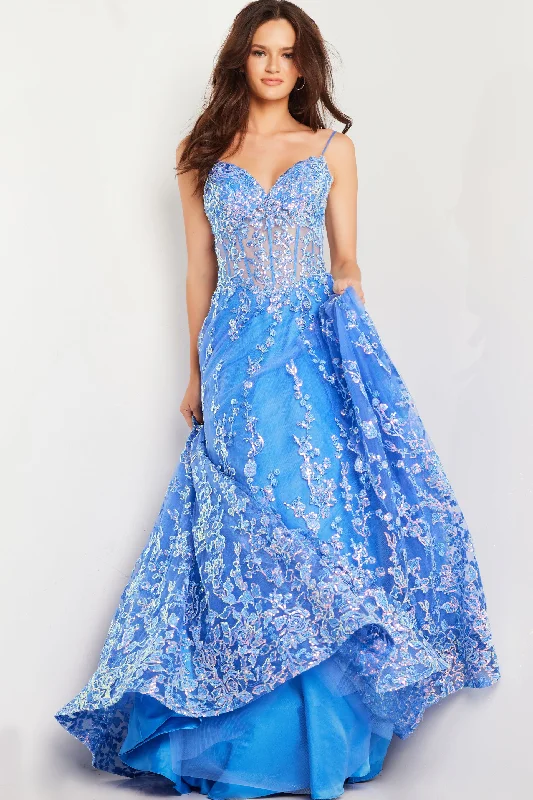 Ethereal Formal Gown Jovani 29072 A Line Long Formal Prom Dress