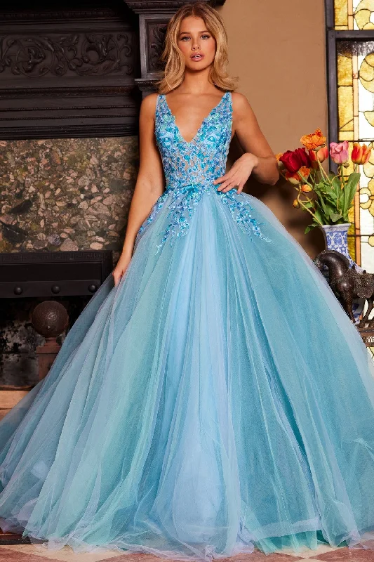 Rhinestone Embellished Dress Jovani 23577 Ballgown Long Formal Prom Dress