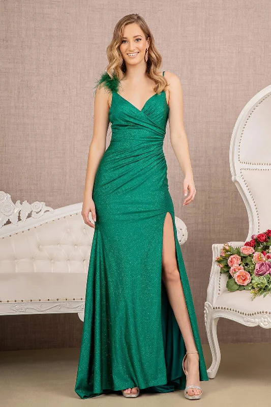 Romantic Floral Dress Long Spaghetti Strap Fitted Prom Dress