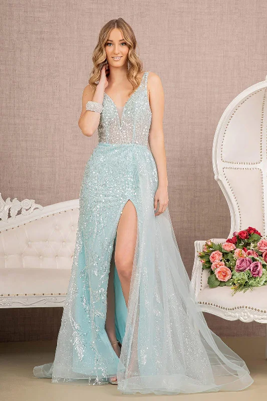 Subtle Shine Dress Prom Long Sleeveless Formal Dress