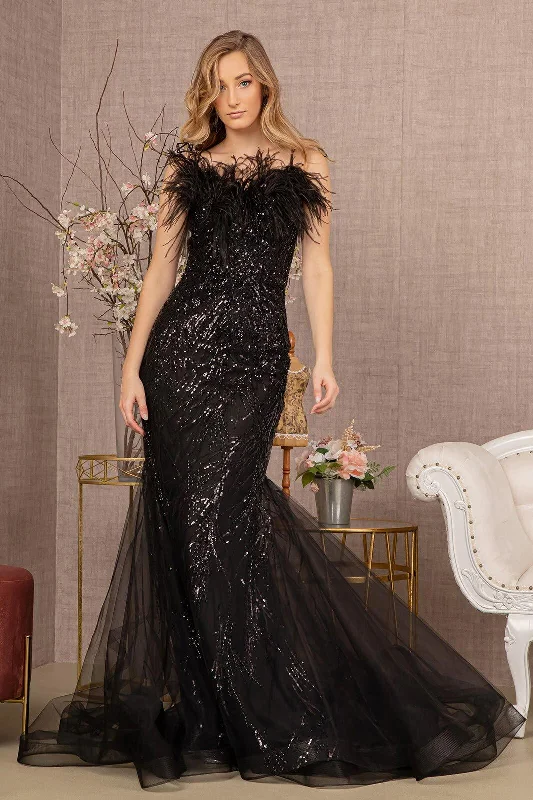 Fancy Embellished Dress Prom Long Spaghetti Strap Trumpet Gown