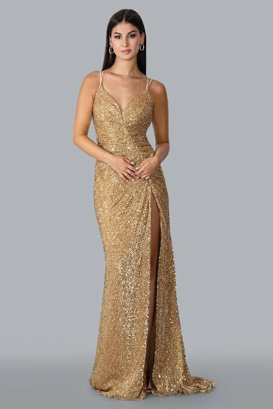 Floral Beaded Gown Stella Couture 23114 Long Sparkling Sexy Prom Dress