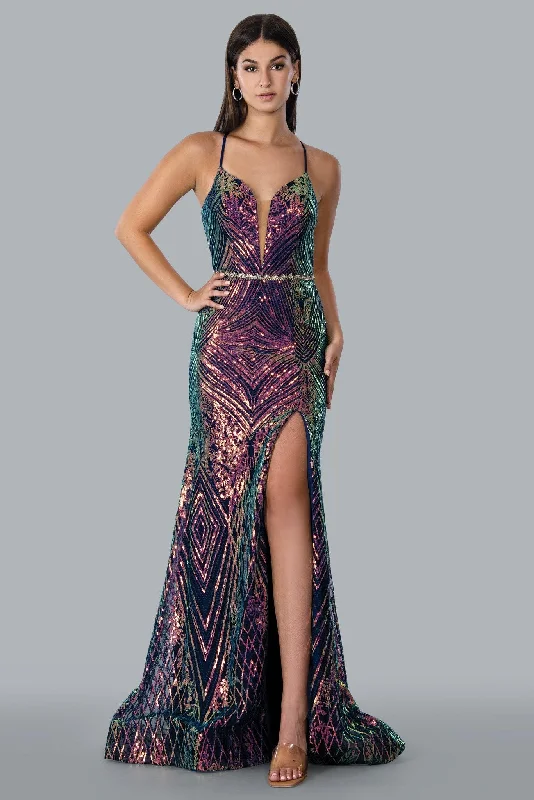 Unique Cocktail Dress Stella Couture 23131 Sexy Sparkling Long Prom Dress