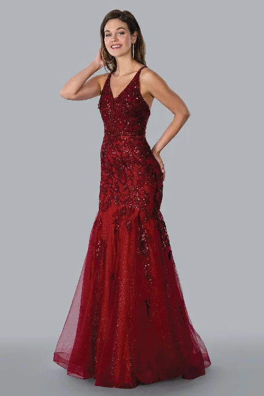 Sophisticated Party Dress Stella Couture 23142 Spaghetti Strap Long Evening Gown