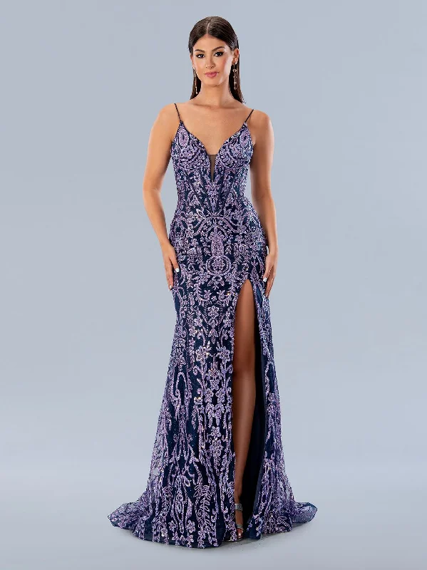 Off-White Gown Stella Couture 24168 Prom Long Glitter Formal Dress