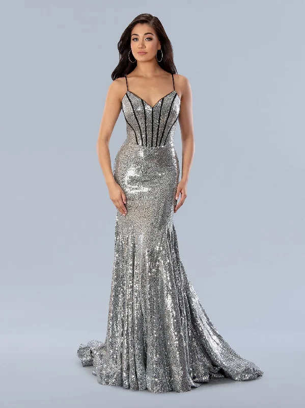 Delicate Lace Dress Stella Couture 24202 Long Formal Sequin Prom Dress