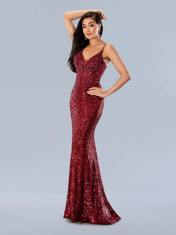 Romantic Evening Gown Stella Couture 24214 Beaded Long Formal Sequin Prom Dress