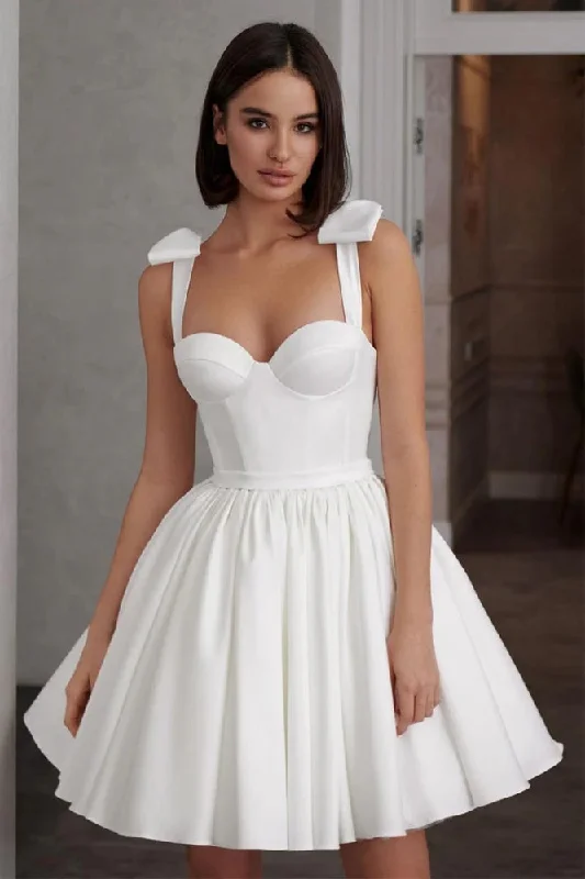 2025 Simple Short Wedding Gown with Bustier Bodice