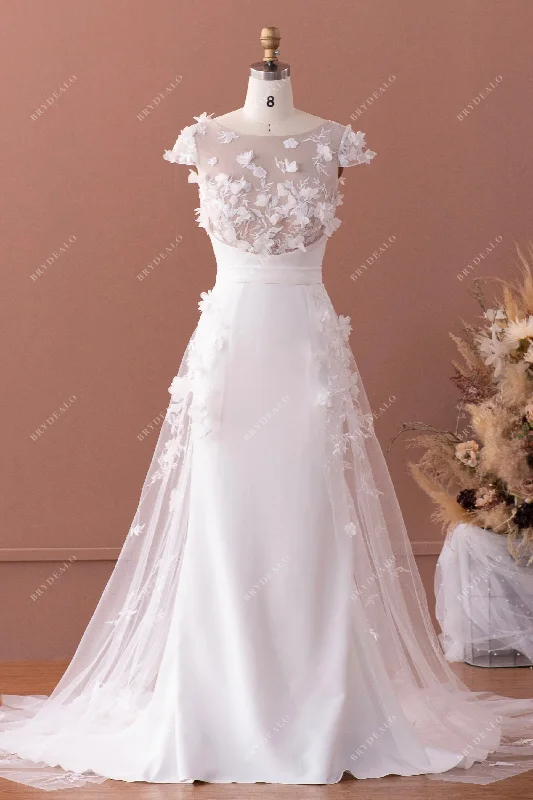 Mermaid Wedding Dress with Detachable Overskirt