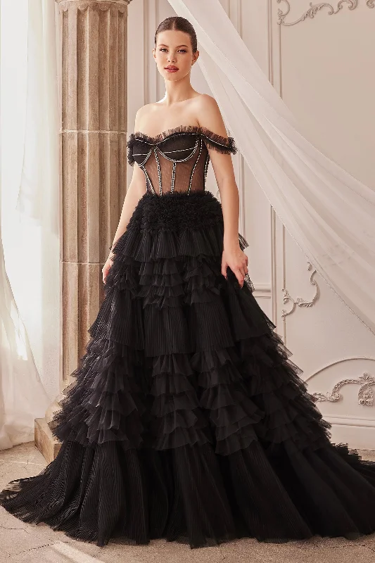 Royal Inspired Gown Andrea & Leo A1150 Strapless Ruffle Tulle Gown