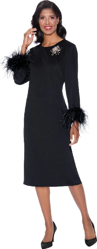 Sophisticated Party Dress Black 18W Divine Apparel SL1871 Formal Long Sleeve Midi Dress Sale