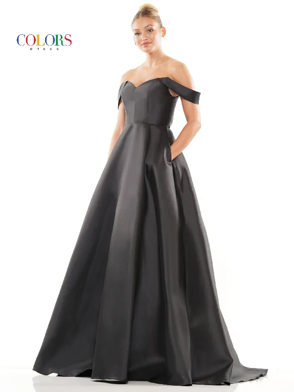 Garden Party Gown Black 20 Colors 3182 Long Off Shoulder Mikado Prom Dress Sale