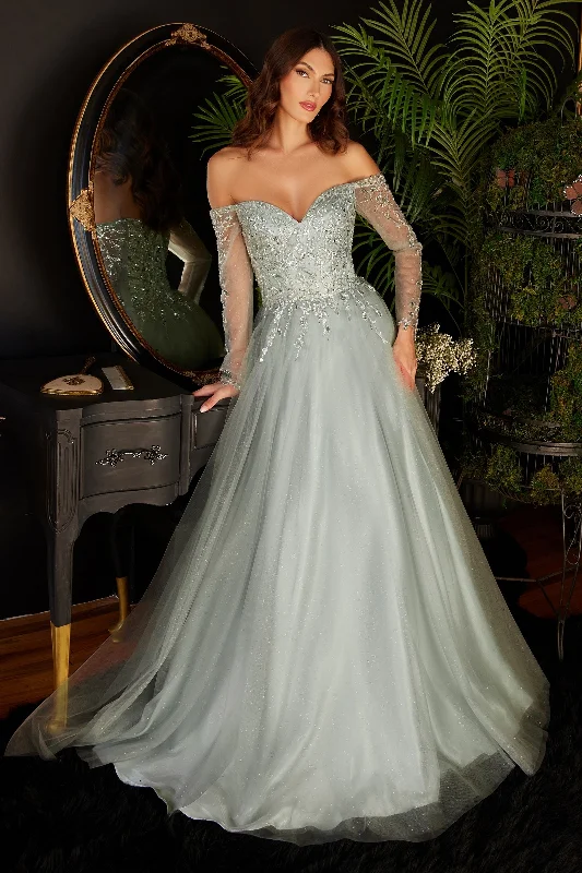 Glittering Evening Gown Cinderella Divine CD0172 Sage 2XL Sale