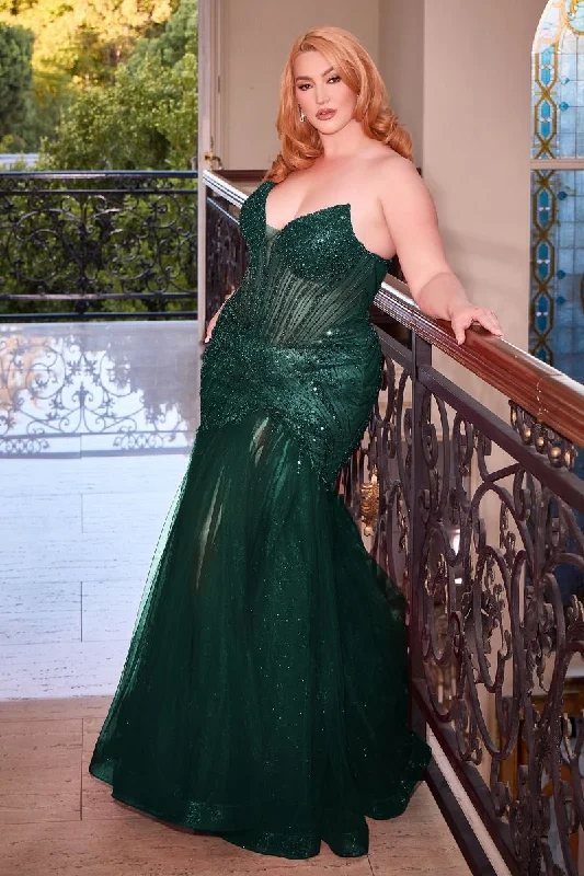 Polished Formal Dress Cinderella Divine CD0214C Emerald 20 Sale