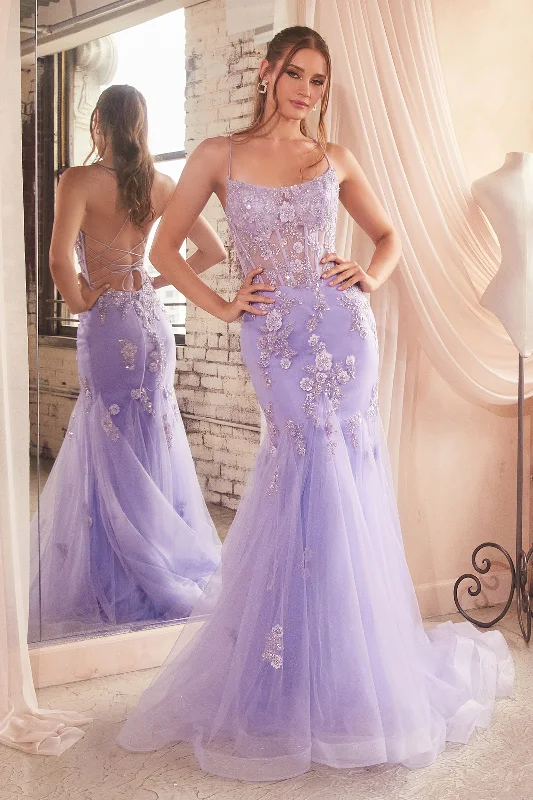 Elegant Organza Dress Cinderella Divine D145 Mermaid Long Prom Dress