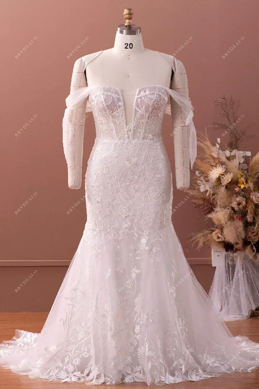 Designer Plus Size Lace Mermaid Wedding Dress