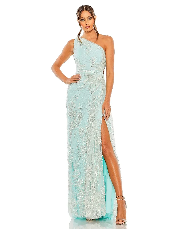 Elegant Cocktail Gown Mac Duggal 68507 Prom Long One Shoulder Formal Dress