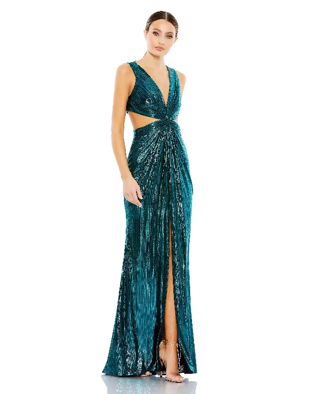 Classic Couture Dress Mac Duggal 26733 Long Formal Metallic Prom Dress