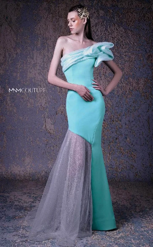 MNM Couture G1010 - Off Shoulder Asymmetric Evening Gown