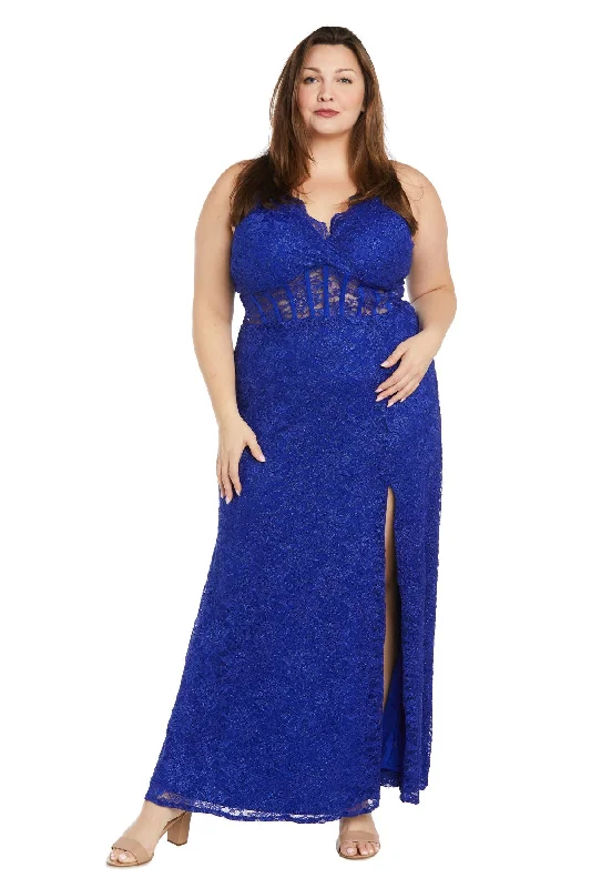 Morgan & Co 12938W Long Lace Evening Gown Formal Plus Size Dress