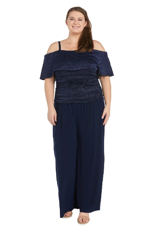 Elegant Ruffle Dress R&M Richards 9122W Plus Size Formal Jumpsuit