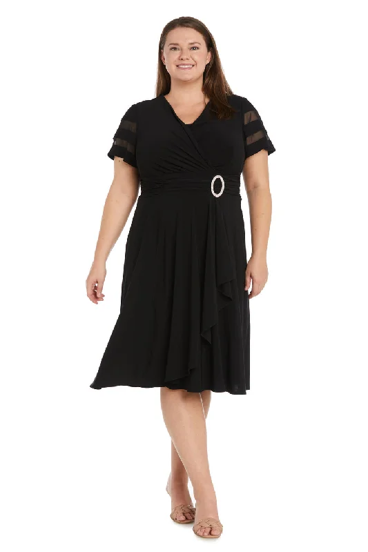 Garden Party Gown R&M Richards 9129W Short Cocktail Plus Size Dress