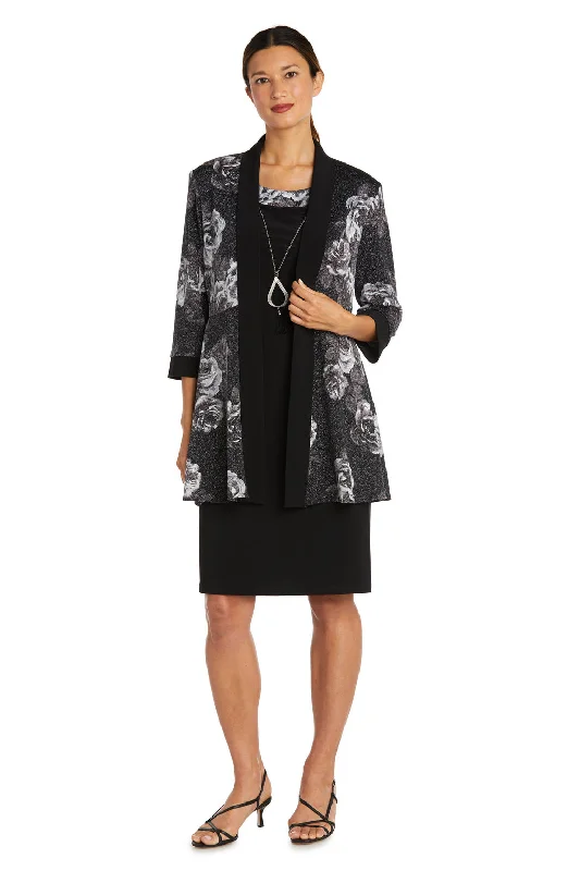 Rich Velvet Dress R&M Richards 9203 Printed Short Jacket Dress