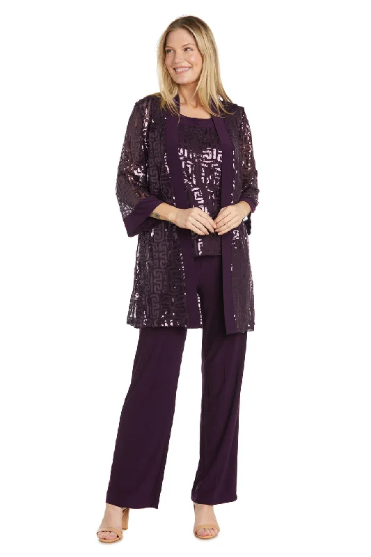 Sweetheart Neckline Dress R&M Richards 9761 Long Formal Sequins Pant Set