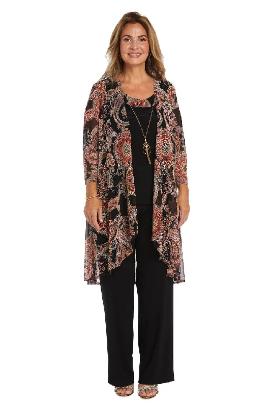 Statement Chiffon Dress R&M Richards 9768 Formal Printed Jacket Pant Set