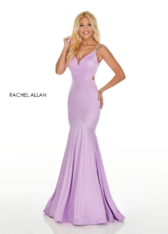 Rachel Allan 7042 - Dual Straps Trumpet Evening Gown