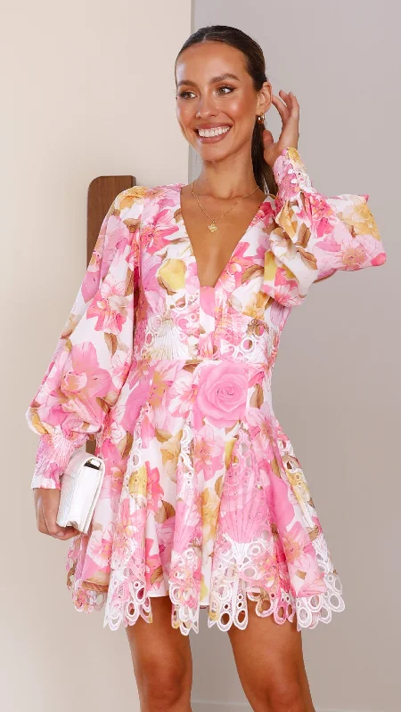 Felicity Mini Dress - Pink Floral