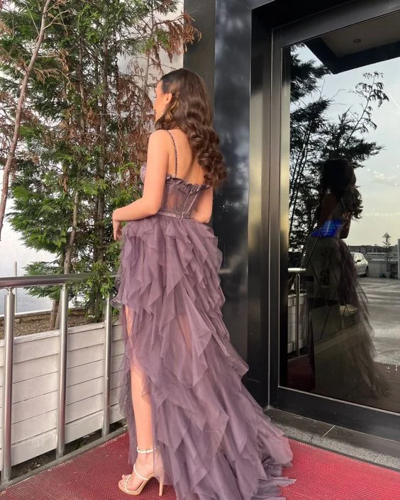 Glamorous Formal Dress Spaghetti Straps Tulle Tiered A-line Prom Dress Evening Party Dress,DP592 Glamorous Formal Dress Spaghetti Straps Tulle Tiered A-line Prom Dress Evening Party Dress,DP592