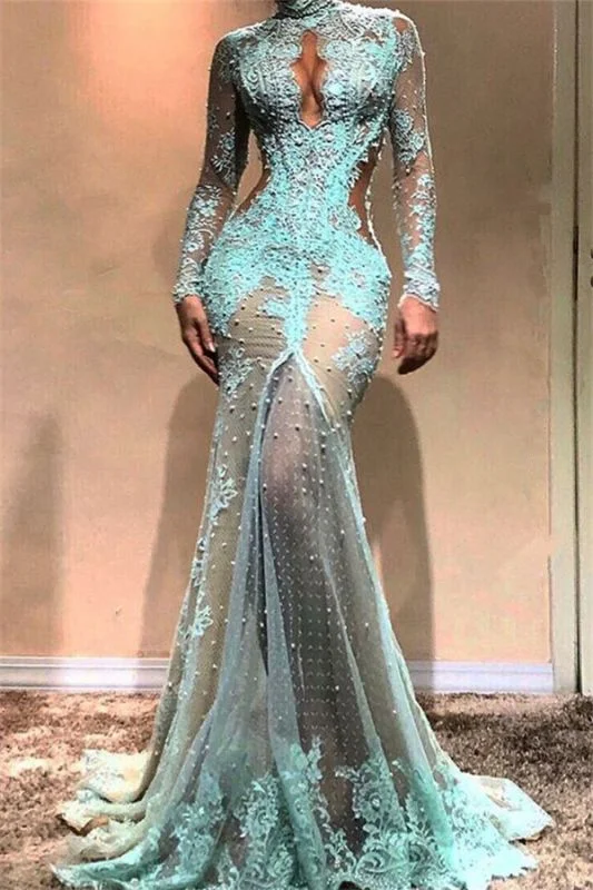 Chic Maxi Dress Sexy Lace Pearls Long Sleeve Evening Dress | Keyhole Evening Gown,BD1485 Chic Maxi Dress Sexy Lace Pearls Long Sleeve Evening Dress | Keyhole Evening Gown,BD1485