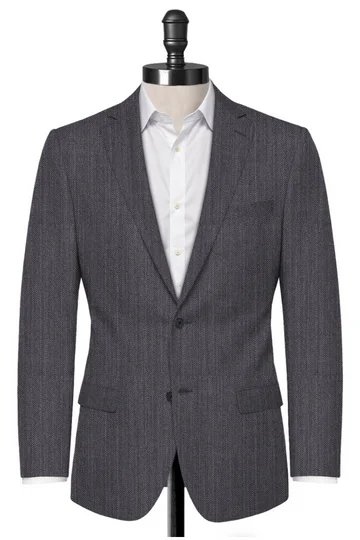 Grey Herringbone Blazer