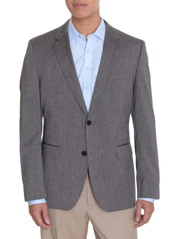 Hugo Boss The Grand_1 Gray Pinstriped Two Button Wool Blazer Sportcoat