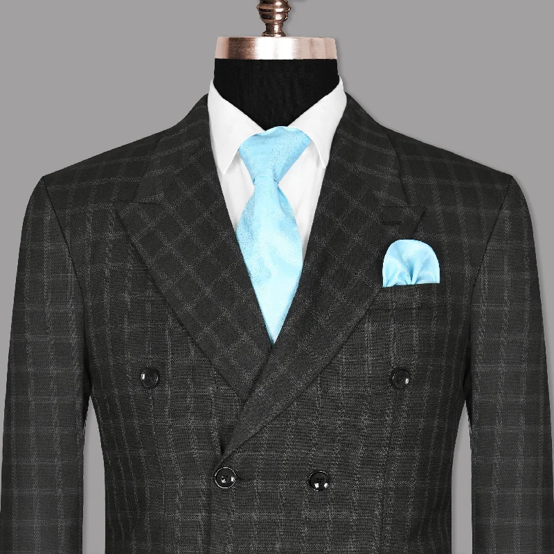 Mine shaft Black Windowpane Double Breasted Blazer