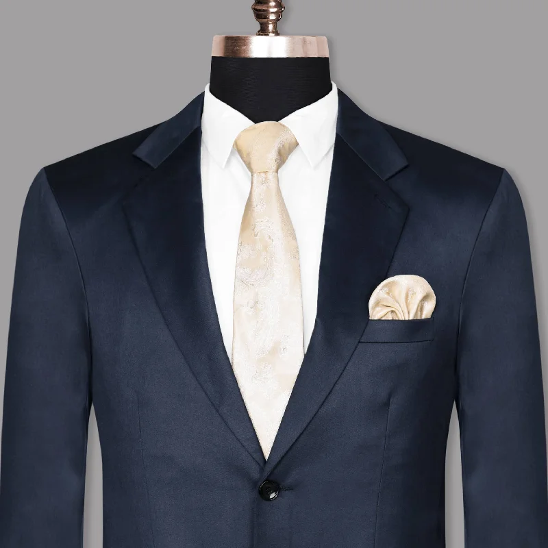 Navy Wool Rich Blazer