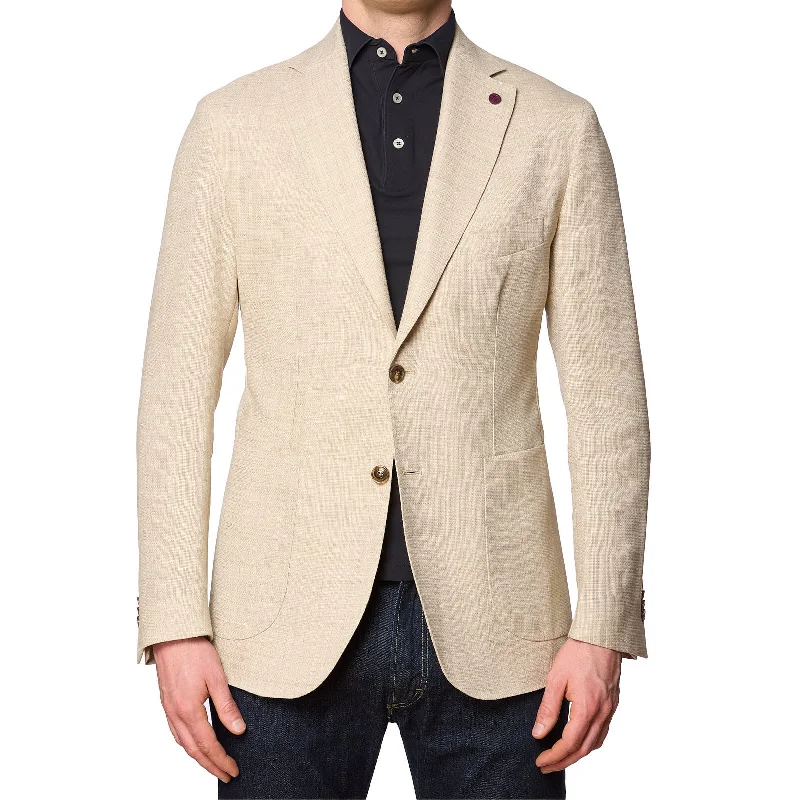 SARTORIA PARTENOPEA Beige Linen Hopsack Jacket NEW Current Model