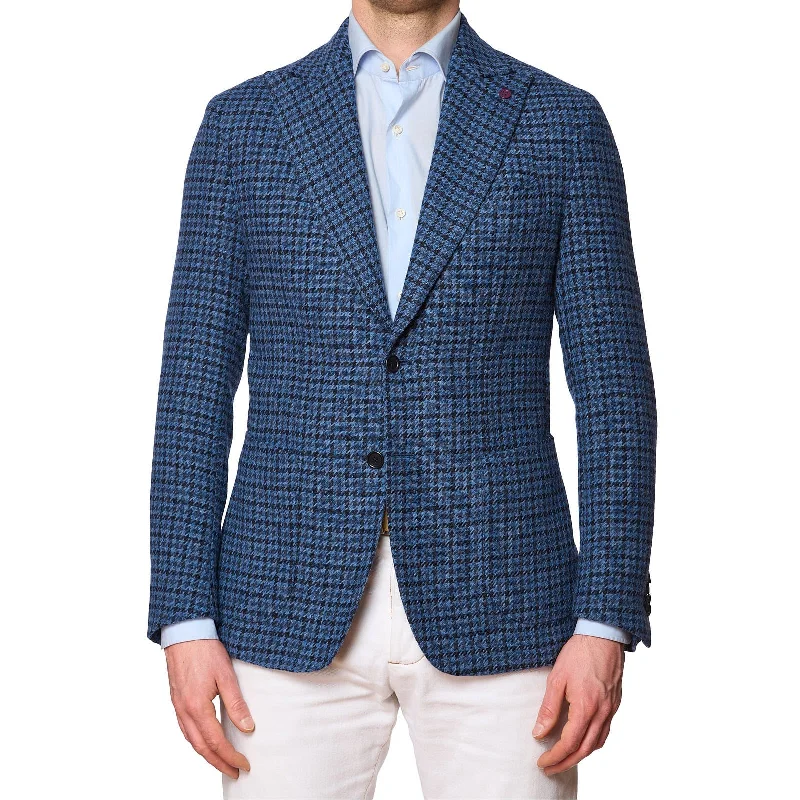 SARTORIA PARTENOPEA Blue Shepard's Check Wool Jacket EU 48 NEW US 38 Current Model