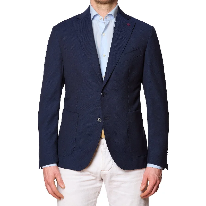 SARTORIA PARTENOPEA Blue Wool Super 120's Jacket NEW Current Model