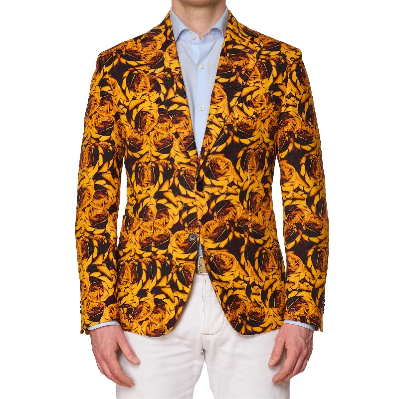 SARTORIA PARTENOPEA Gold Floral Design Jacket EU 50 NEW US 40 Current Model