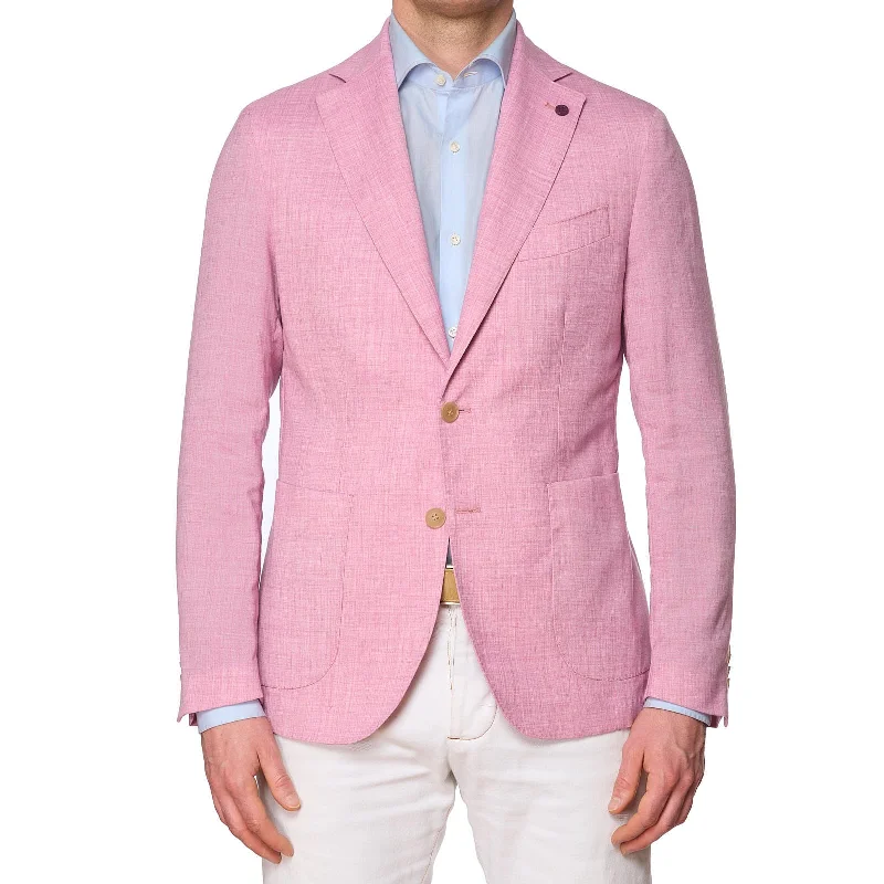 SARTORIA PARTENOPEA Pink Polyester-Linen Jacket EU 48 NEW US 38 Current Model