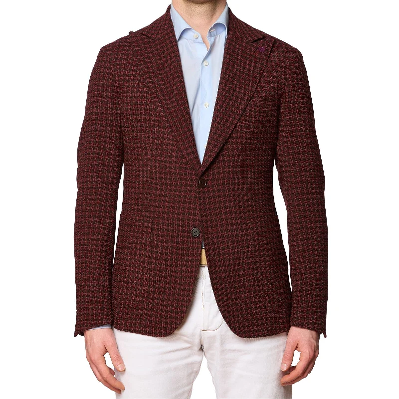 SARTORIA PARTENOPEA Red Check Wool-Poly Jacket EU 50 NEW US 40 Current Model