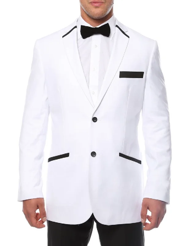 White & Black Trim Tuxedo