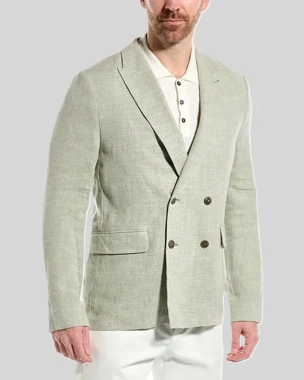 Ted Baker Oadby Textured Linen Blazer Light Green