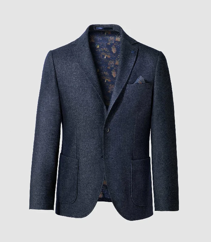 Veste poches plaques bleu indigo "Rival"