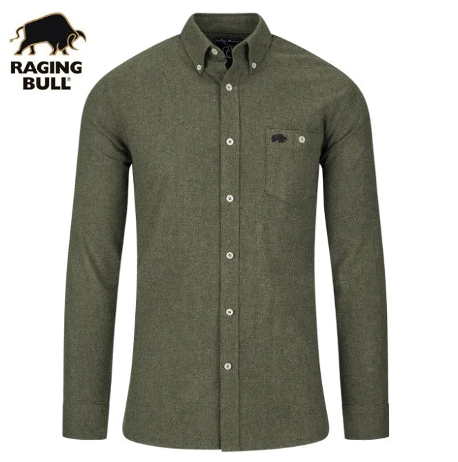 Raging Bull Brushed Twill Khaki Shirt Green