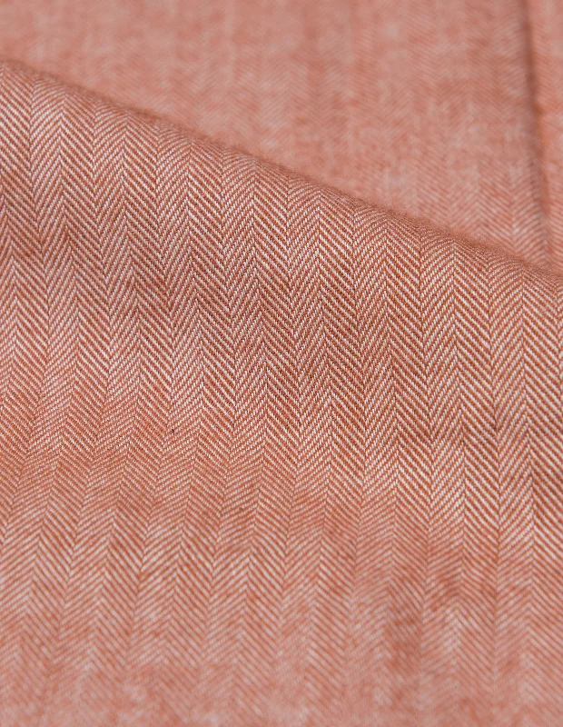 Rust Herringbone Cashmere Blend